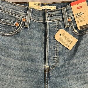 Levi's Blue Ribcage Straight Ankle Jeans